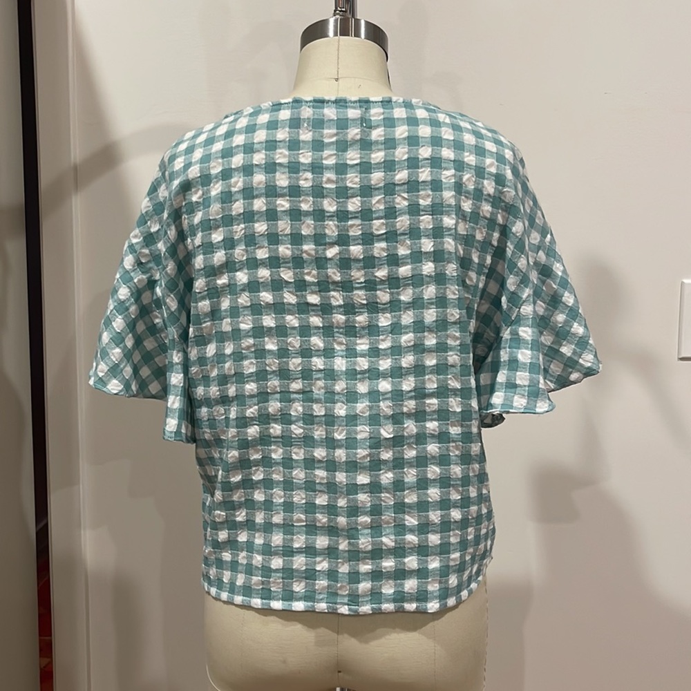 Minkpink Gingham Top / Flutter Sleeve / Size Smal… - image 3